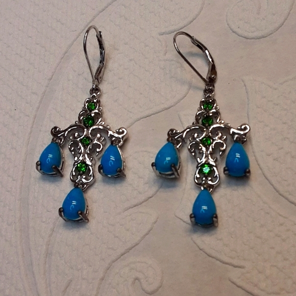 CLOSEOUT, 925 Sleeping Beauty Turquoise & Russian Diopside. FIRM. - Picture 9 of 9